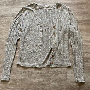 Rib Knit Button Sweater